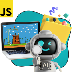 Язык программирования JavaScript + AI. Проектное обучение + геймификация + AI-помощники - КИБЕРшкола программирования для детей, компьютерные курсы для школьников, начинающих и подростков - KIBERone г. Ессентуки